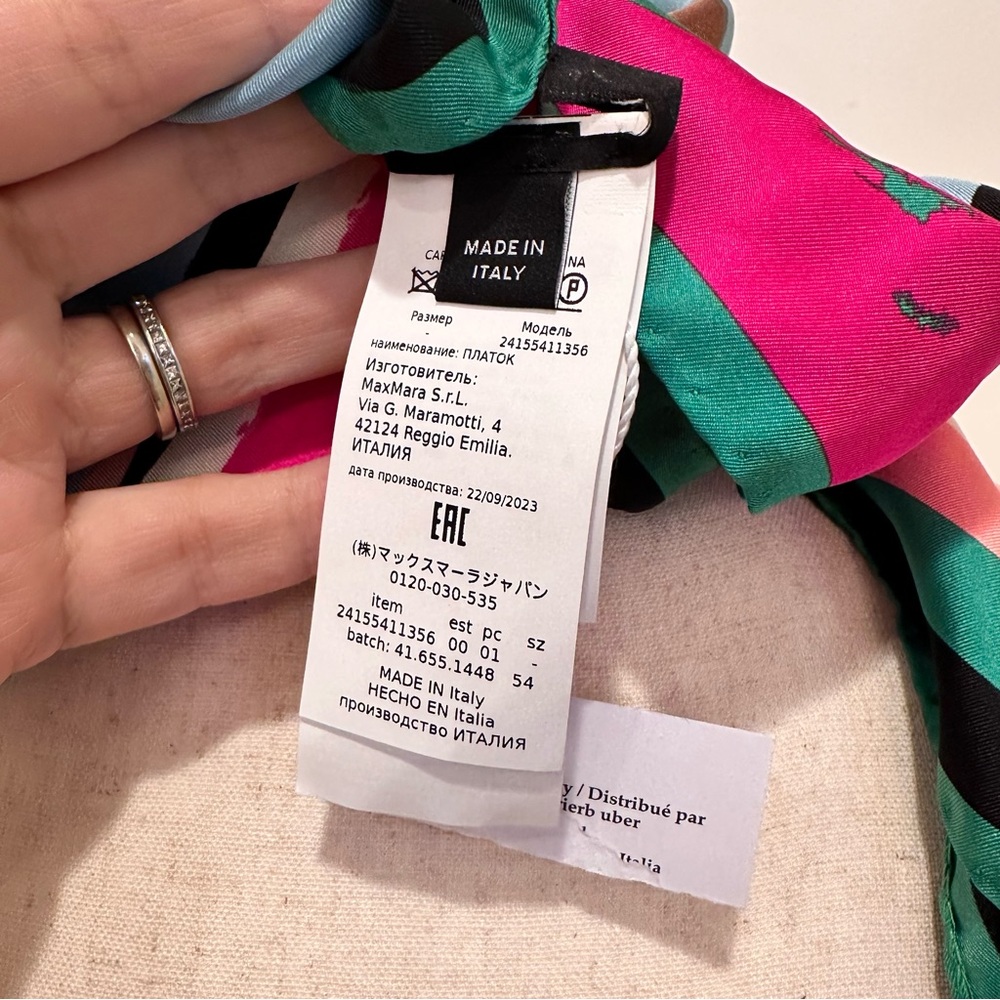 NWOT Max Mara Weekend Label-cut Printed Silk Twin Scarf Spring/Summer - Picture 7 of 12